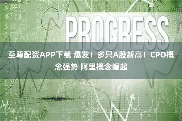 至尊配资APP下载 爆发！多只A股新高！CPO概念强势 阿里概念崛起